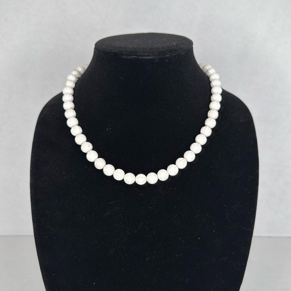 Vintage Estate 1950s White Beaded Necklace lot A31